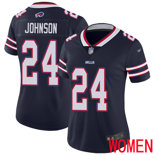 Women Buffalo Bills #24 Taron Johnson Limited Navy Blue Inverted Legend NFL Jersey->nfl t-shirts->Sports Accessory